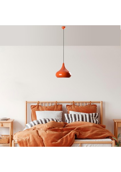 Retro Tekli Sarkıt Avize Turuncu, Modern Dekoratif Metal Sıvama Tavan Aydınlatma SAGLAM-3774-ORANGE fiyatları