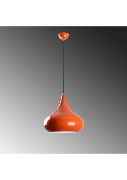 Retro Tekli Sarkıt Avize Turuncu, Modern Dekoratif Metal Sıvama Tavan Aydınlatma SAGLAM-3774-ORANGE