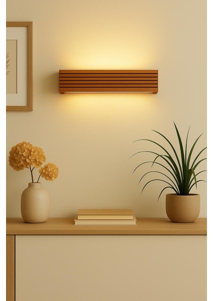 Yansıtma Tasarımlı Çift Yönlü Ahşap Salon Hol Cafe Otel Duvar Aplik Avize modelleri