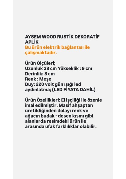 Yansıtma Tasarımlı Çift Yönlü Ahşap Salon Hol Cafe Otel Duvar Aplik Avize