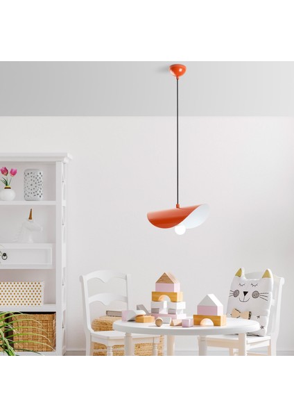 Retro Tekli Sarkıt Avize Turuncu, Dekoratif Metal Sıvama Lamba EGER-MR-830-ORANGE