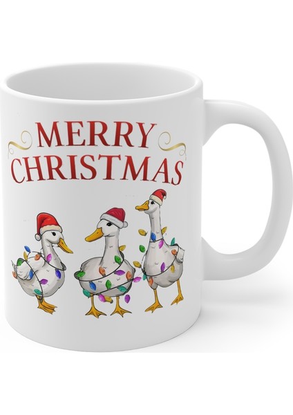 Yılbaşı Yeni Yıl Merry Cristmas Yazılı Ördek Hediyelik Eğlenceli Kupa Bardak (1 Adet) modelleri