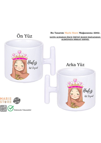 Kişiye Özel | Hafız Kız Baskılı Beyaz T Kulplu Kupa Bardak | Trend Hediyelik |
