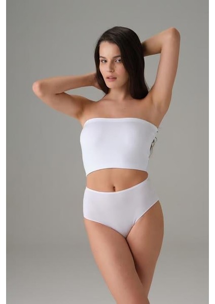 Kadın Pamuk Straplez Beyaz 9133