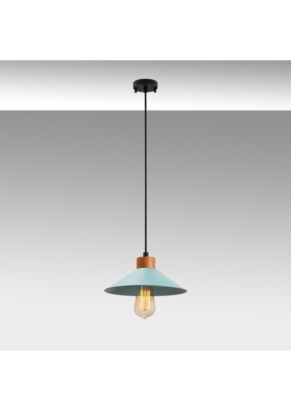Konik Retro Tekli Sarkıt Avize Turkuaz, Modern Dekoratif Metal Sıvama Tavan Lambası KONIKSIVAMA-005 fırsatları