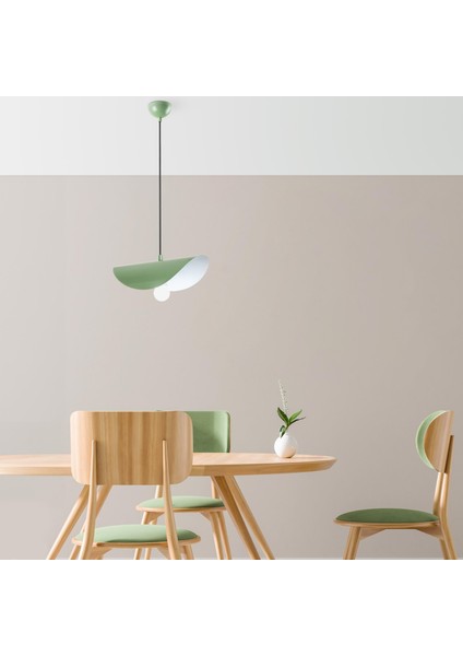 Retro Tekli Sarkıt Avize Yeşil, Dekoratif Metal Sıvama Lamba EGER-MR-830-MINTGREEN