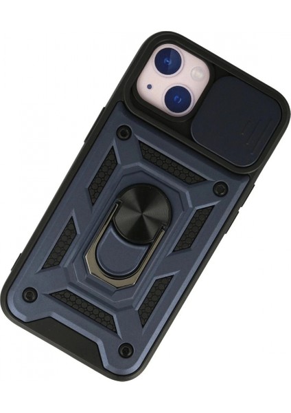 iPhone 13 Kılıf Pars Lens Yüzüklü Silikon - Lacivert modelleri