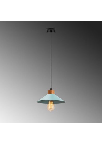 Konik Retro Tekli Sarkıt Avize Turkuaz, Modern Dekoratif Metal Sıvama Tavan Lambası KONIKSIVAMA-005