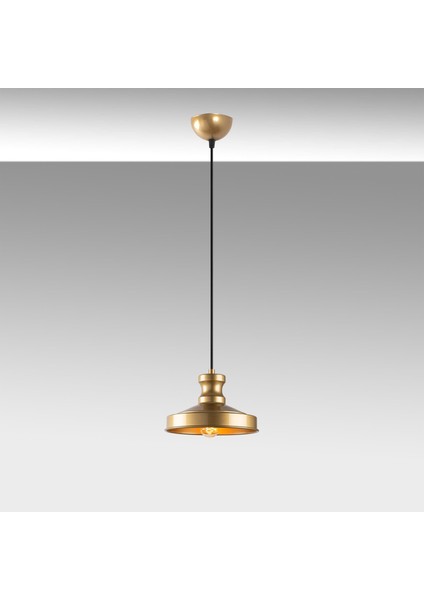 Retro Tekli Sarkıt Avize Parlak Gold, Dekoratif Metal Sıvama Başlık Lamba GULLU-182GOLD-1 fırsatları