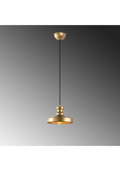 Retro Tekli Sarkıt Avize Parlak Gold, Dekoratif Metal Sıvama Başlık Lamba GULLU-182GOLD-1