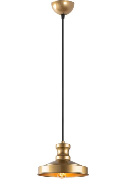Retro Tekli Sarkıt Avize Parlak Gold, Dekoratif Metal Sıvama Başlık Lamba GULLU-182GOLD-1