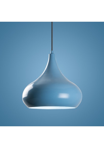 Retro Tekli Sarkıt Avize Mavi, Modern Dekoratif Metal Sıvama Tavan Aydınlatma SAGLAM-3774-LIGHTBLUE