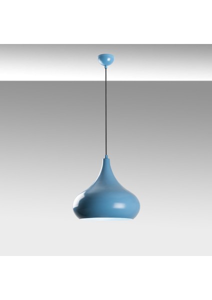Retro Tekli Sarkıt Avize Mavi, Modern Dekoratif Metal Sıvama Tavan Aydınlatma SAGLAM-3774-LIGHTBLUE