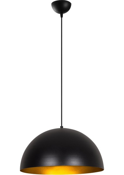 Modern Yarım Küre Tekli Sarkıt Avize Pütürlü Siyah, Metal Sıvama Tekli Sarkıt Lamba KURE-40-MR-722