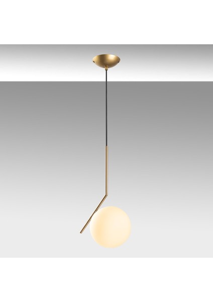 Luminar Modern Tasarım Tekli Glop Cam Sarkıt Avize Parlak Gold, Dekoratif Lamba LUMINAR-14111 indirimleri