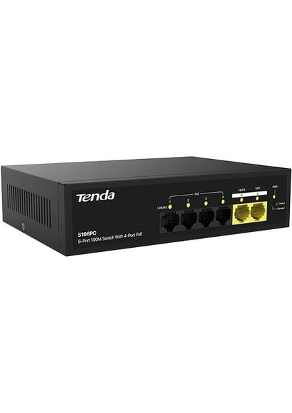 S106PC 6 Port 10/100 4 Port Poe 2 Port Uplınk 55W Yonetılemez Desktop Swıtch