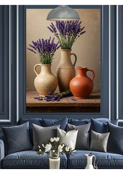 Kurutulmuş Lavanta Çiçekleri Dekoratif Kanvas - Mdf Ahşap Tablo fırsatları