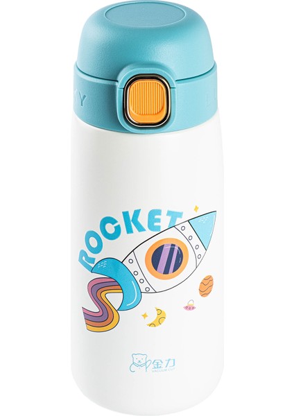Okadı Fun Desenli Mavi Paslanmaz Çelik Termos 420ML