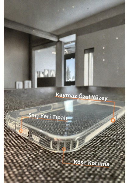 (Tıpalı Şeffaf) iPhone 17 Pro Uyumlu Şarj Yeri Tıpalı Köşe Korumalı Esnek Şeffaf Silikon Kılıf fiyatları