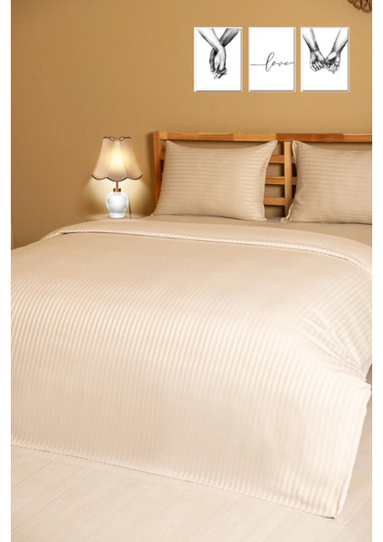 Nevresim Takım 5 Renk - Pamuk Saten Çizgili Nevresim Takım Çift Kişilik Çarşaf + 2yastık +Nevresim fiyatları