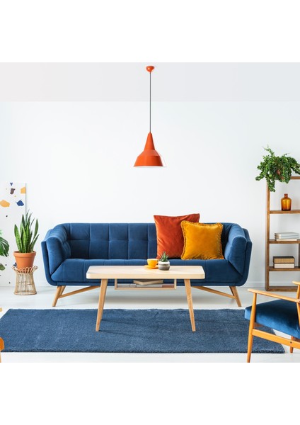 Retro Tekli Sarkıt Avize Turuncu, Modern Dekoratif Metal Sıvama Tavan Aydınlatma SAGLAM-3728-ORANGE fırsatları