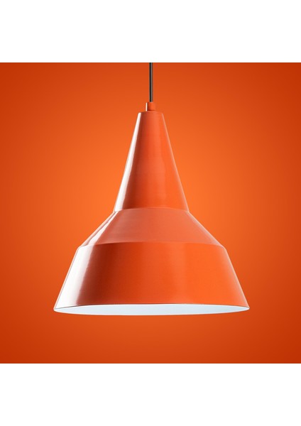 Retro Tekli Sarkıt Avize Turuncu, Modern Dekoratif Metal Sıvama Tavan Aydınlatma SAGLAM-3728-ORANGE