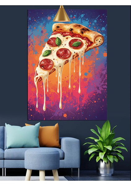 Dilim Pizza Dekoratif Kanvas - Mdf Ahşap Tablo modelleri