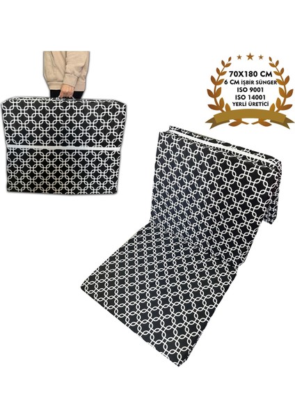 Katlanır Kamp Yatağı Çadır Yatağı Sünger Yatak Fermuarlı 70X180 cm 6 Cm-