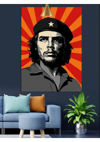 Che Guevara Lider Portresi Dekoratif Kanvas - Mdf Ahşap Tablo