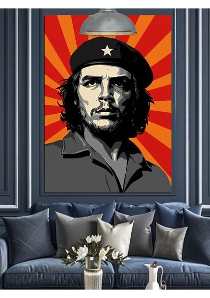 Che Guevara Lider Portresi Dekoratif Kanvas - Mdf Ahşap Tablo fırsatları