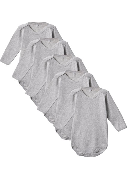 %100 Pamuklu Penye Likralı Kumaş Çıtçıtlı Uzun Kol Bebek Badi Zıbın Renkli