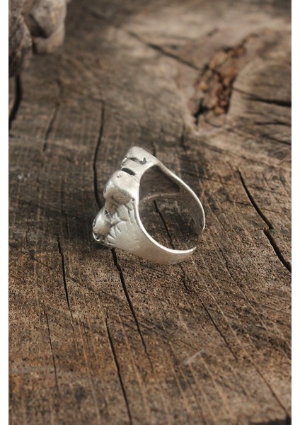 Antik Gümüş Renk Haç Kuru Kafa Işleme Ayarlanabilir Erkek Yüzük fiyatları