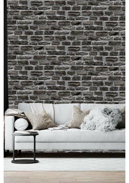 Bien Exclusive 7997 Siyah Geçmeli Taş Desenli 3D Görünüm Duvar Kağıdı 5 M²