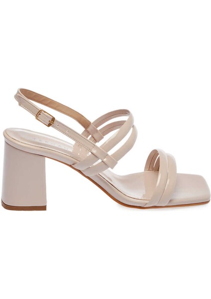 Bej Vegan Kadın Topuklu Ayakkabı - K24Y1AY67083-R72