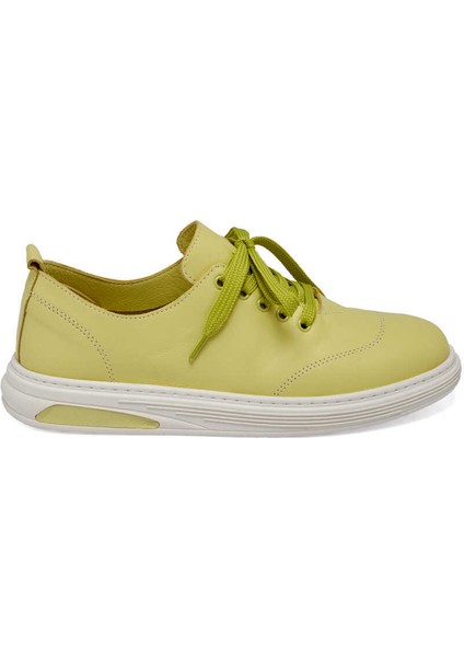 Yeşil Hakiki Deri Kadın Sneaker - K24I1AY67093-G81