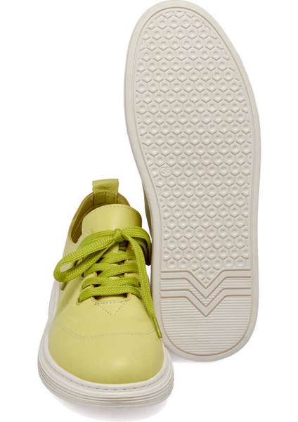Yeşil Hakiki Deri Kadın Sneaker - K24I1AY67093-G81