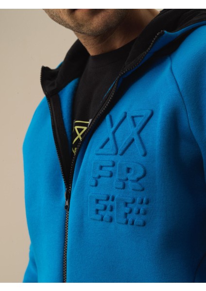 Erkek Mavi Pamuk Dokulu Regular Fit Sweatmont