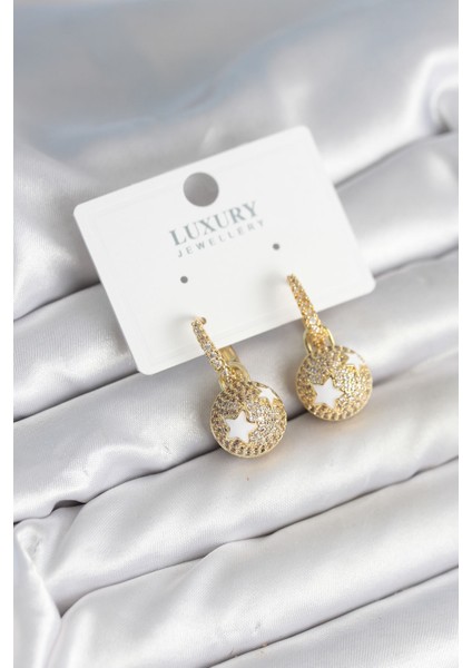 Top Yıldız Model Zirkon Taşlı Kadın Küpe TG27BKP11316