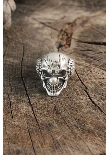 Antik Gümüş Renk Palyaço Model Ayarlanabilir Erkek Yüzük