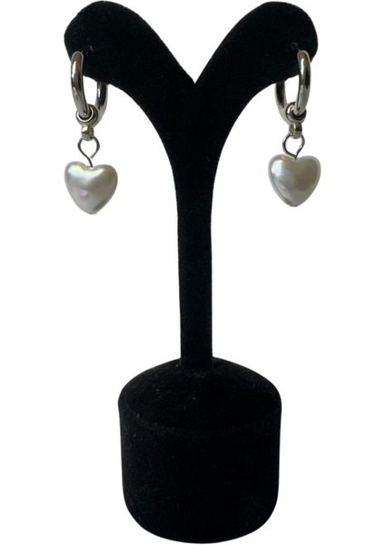 0421 Inci Kalpli Model Çelik Halka Küpe modelleri