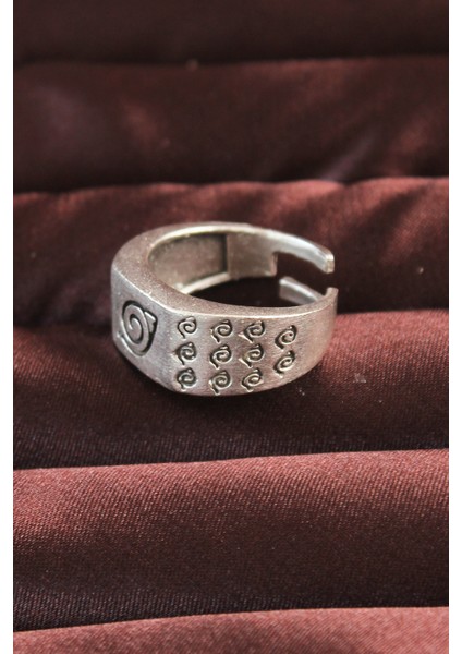 Gümüş Renk Motifli Ayarlamalı Erkek Yüzük fiyatları