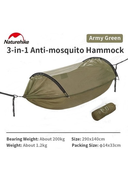DC-C06 Flyingboat-02 3ın1 Cibinlikli Sivrisinek Önleyici Hamak Army Green fiyatları