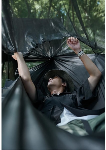 DC-C06 Flyingboat-02 3ın1 Cibinlikli Sivrisinek Önleyici Hamak Army Green