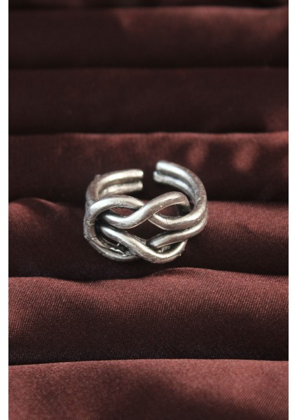 Gümüş Renk Düğüm Model Ayarlamalı Erkek Yüzük fiyatları