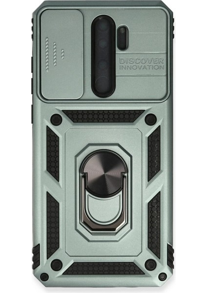 Xiaomi Redmi Note 8 Pro Kılıf Pars Lens Yüzüklü Silikon - Yeşil