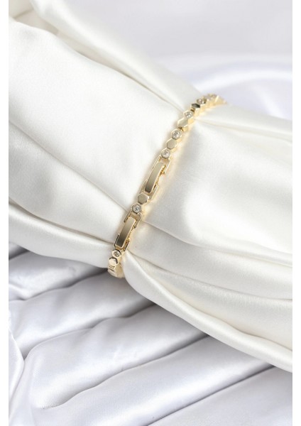 Pirinç Gold Renk Ince Petek Model Kadın Bileklik - TJ-BB8025 fiyatları