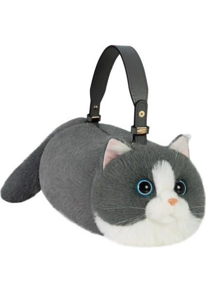 Bear & Deer Pelüş Kedi Şeklinde El Çantası – Gri - BD-CAT005 fiyatları
