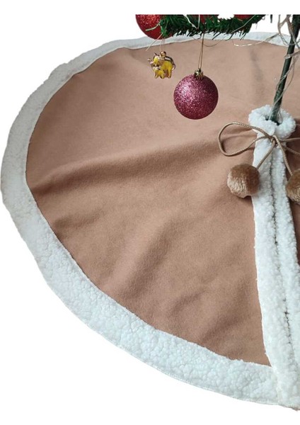 , Yılbaşı Çam Ağacı Altı Örtüsü, Çam Ağacı Ayak Halısı Örtüsü, Sütlü Kahve Renk, 88 cm fırsatları