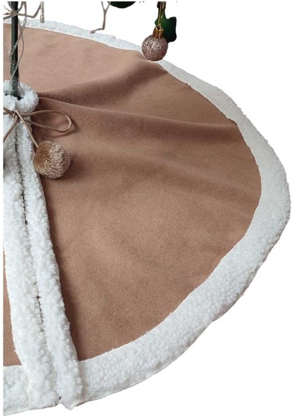 , Yılbaşı Çam Ağacı Altı Örtüsü, Çam Ağacı Ayak Halısı Örtüsü, Sütlü Kahve Renk, 88 cm indirimleri