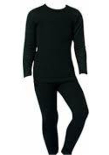 Çocuk Termal Takım Uzun Kollu Termal Bady Tayt Kız Erkek Siyah Termal Body